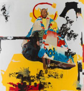 Untitled, 2018, olio, acrilico e e bastone ad olio su tela, 173 x158 cm