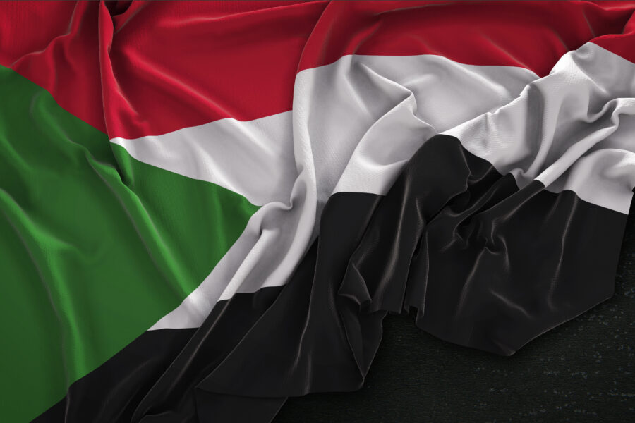 Bandiera Sudan stropicciata